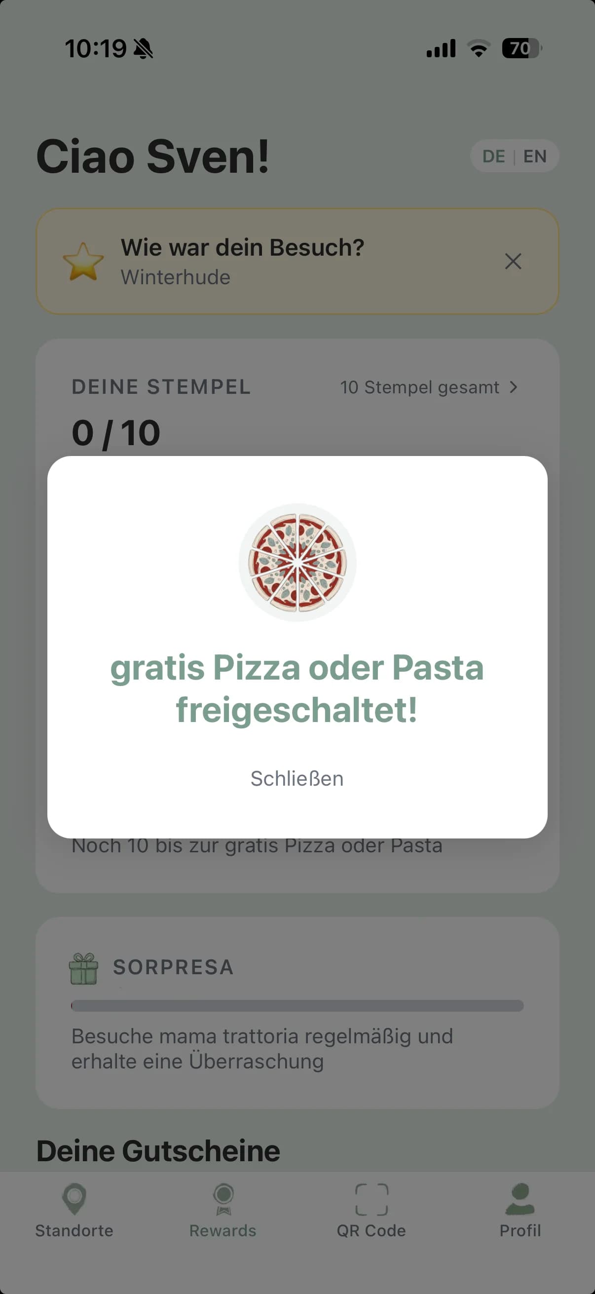 Loyalty Club App — Gutschein